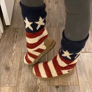 Patriotic slipper boots